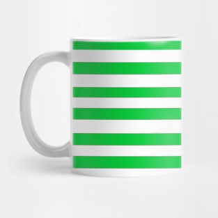 Green white stripes Mug